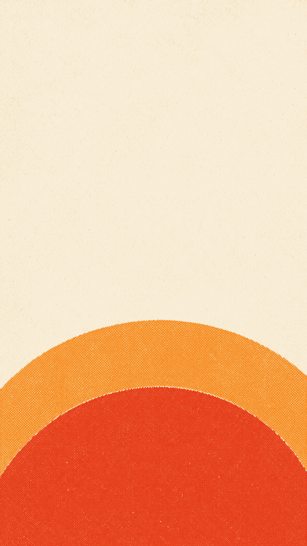 A generated card visual: warm arcs printed on cream paper, with no text of any kind on it.